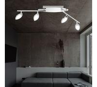 Plafonnier LED cuisine plafonnier LED moderne 4 flammes spot de plafond salon pivotant, dimmable, 4x LED 5W 330Lm blanc chaud, LxlxH 87,5x9x13 cm