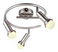 Plafonnier LED décoratif 12 watts salon argent chrome rond Globo KIMBERLY 56044-3