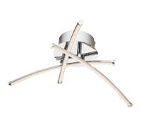 Plafonnier LED design plafonnier salon chrome, 9W 990lm blanc chaud, DxH 38x11,5 cm