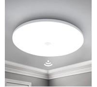 Plafonnier LED Detecteur de Mouvement 24W 2400LM 30CM Rond Lampe Plafond Moderne 6500K Blanc Froid Escalier Couloir Garage Balcon