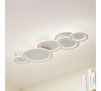 Plafonnier LED Diala Lucande, dimmable, blanc, Salon / Salle à manger, Matière Plastique, Moderne, Plafonnier LED