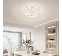 Plafonnier LED Dimmable avec Télécommande, 68W Lampe de Plafond Moderne Spirale 40cm (3000K-5000K), Éclairage Bilatéral Double Face en Aluminium et Silicone pour Salon, Chambre, Cuisine, Bureau