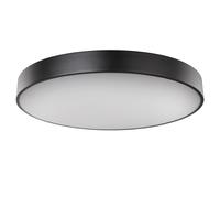 Plafonnier LED, dimmable avec télécommande, plafonnier, rond, lampe de salle à manger, mémoire CCT, métal, 1x LED 48W 3100lm 3000-6000K, DxH 60x10,5 cm