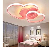 Plafonnier LED Dimmable Plafond Moderne Coeur Acrylique Chambre D'enfants Lampe Avec Télécommande Garçons Filles Plafonnier Dessin Animé Lustre Enfants Plafonnier Intérieur Chambre Décor Lampe,Rose