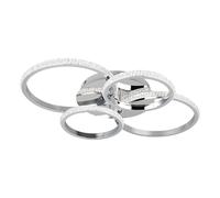 Plafonnier LED dimmable Plafonnier chromé Cristaux Lampe design anneaux pivotants, 27W 3400lm blanc neutre, LxHxP 65 x 8 x 49 cm