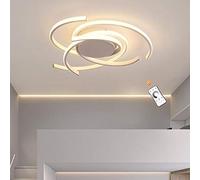 Plafonnier LED Dimmable Plafonnier Lampe De Salon Moderne Créative Acrylique Géométrique Applique Ronde Salle À Manger Chambre Bureau Chambre d'enfant avec Télécommande,Noir,56Cm