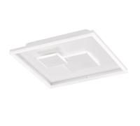Plafonnier LED dimmable via interrupteur plafonnier salon, métal plastique blanc, 27W 2150lm blanc chaud, L 40,5 cm