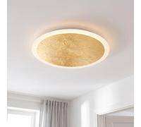 Plafonnier LED doré noir dimmable 3 niveaux aluminium salon chambre blanc neutre 3500 K 24 W Ø40 cm anti-éblouissement lampe murale moderne