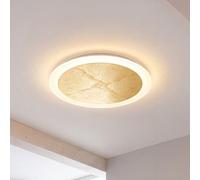 Plafonnier LED doré noir réglable 3 niveaux aluminium salon chambre blanc neutre 3500 K 1210 lm Ø30 cm anti-éblouissement luminaire moderne