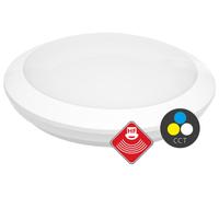 Plafonnier LED Ecolite avec détecteur de mouvement HF et éclairage de secours EM, 16 W, 1 300 lm, température de couleur, indice de protection IP66, IK10, WHST706/HF/EM-16W/CCT