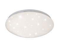 Plafonnier LED effet étoile lampe de chambre plafonnier ciel étoilé blanc rond, 1x 12W 750Lm blanc chaud 3000K, DxH 29x9 cm