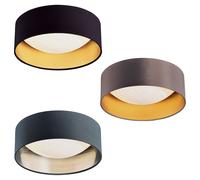 Plafonnier LED effet étoilé Lampe de salon Abat-jour textile Plafonnier moderne, 12W 1300Lm blanc neutre, DxH 32x11 cm Taupe