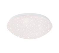 Plafonnier LED effet étoilé Salle de bain Plafonnier IP44 Salle de bain dimmable par commutation CCT, métal blanc, 18W 1600Lm blanc chaud-neutre, DxH 38,5x10 cm