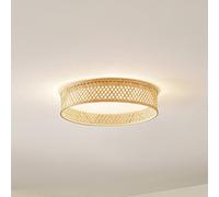 Plafonnier LED Eilif Lindby, bois clair, Salon / Salle à manger, Bambou, Moderne, Plafonnier LED