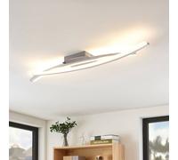 Plafonnier LED Elarit Lindby, dimmable, argenté, Salon / Salle à manger, Métal, Moderne, Plafonnier LED
