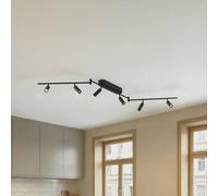 Plafonnier LED Eldrin Lindby, noir, Salon / Salle à manger, Métal, Moderne, Plafonnier LED