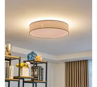 Plafonnier LED Ellamina Lindby, dimmable, blanc, Salon / Salle à manger, Textile / Tissu / Soie, Moderne, Plafonnier LED