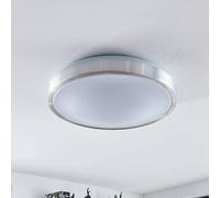 Plafonnier LED Emelie Lindby, gris, Salon / Salle à manger, Aluminium, Moderne, Plafonnier LED