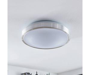 Plafonnier LED Emelie Lindby, gris, Salon / Salle à manger, Aluminium, Moderne, Plafonnier LED