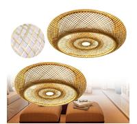 Plafonnier LED en tissage de bambou de 50 cm / 220 V sans source lumineuse E27