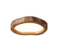 Plafonnier LED Encastré avec Abat-Jour en Acrylique Imitation Bois, Intensité Variable Et Télécommande, Idéal pour La Cuisine, Le Couloir, L'entrée, Un Café Ou Une Chambre.