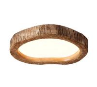 Plafonnier LED Encastré avec Abat-Jour en Acrylique Imitation Bois, Intensité Variable Et Télécommande, Idéal pour La Cuisine, Le Couloir, L'entrée, Un Café Ou Une Chambre.