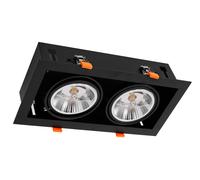 Plafonnier LED encastré PLAZA noir 2xAR111 GU10 Milagro 4742