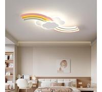 Plafonnier LED Enfant Arc-en-Ciel et Nuage pour Chambre Bébé et Fille Garçon, Ø40cm, Lampe Plafond Moderne avec Télécommande, 40W 4000lm, Dimmable 3000-6500K, Mode Veilleuse, Minuteur et Mémoire