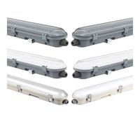 Plafonnier LED étanche pour chambre étanche éclairage de bain étanche Lampe de garage LED Tube LED, connexion en série, 1x LED, IP65 L 120 cm 6400K beige