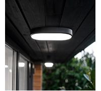 Plafonnier LED Extérieur Ovale 15W Black IP65 85x173 mm 6500K Blanc froid