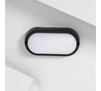 Plafonnier Led Extérieur Ovale 15w Hublot Black Ip65 85x173 Mm Blanc Chaud 3000k