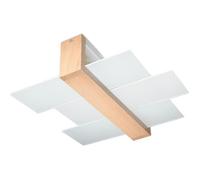 Plafonnier LED FENIKS Naturel Bois - SOLLUX - Carré irrégulier - E27 LED - Intérieur