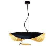 Plafonnier LED Feuille D'or Pendentif Lumière Industrielle Suspensions Lustre Or Noir Luminaire Vintage Loft Droplights Salon Salle À Manger Cuisine Chambre Éclairage Rond,ø60cm