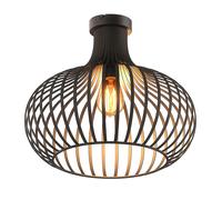 Plafonnier LED Filament Plafonnier de table de salle à manger Industriel Lampe de salon couleur rouille, maille métallique, 1x 4W 320Lm blanc chaud 1700K, DxH 40x35 cm