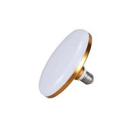 Plafonnier LED forme soucoupe E27 40W 6500K Blanc/Doré