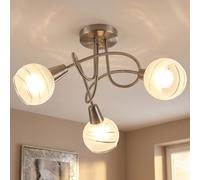 Plafonnier LED Globo Rondell Verre Satiné Mat 3 Lampes Argent Ø 39 cm