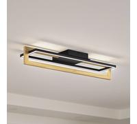 Plafonnier LED Holamu Lindby, noir, Salon / Salle à manger, Aluminium, Moderne, Plafonnier LED