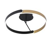 Plafonnier LED IdeaLED Ontario 36W 60cm rond noir/or