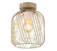 Plafonnier LED industriel lampe de salon grille plafonnier chambre, maille métallique, 7W 806lm blanc chaud, DxH 18 x 24,5 cm