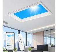 Plafonnier LED Intelligent Blue Sky Lucarne Artificielle B-62×62×8cm | Variation continue de 3000 K à 6000 K, structure en alliage d'aluminium, simulation de la lumière solaire pour le salon