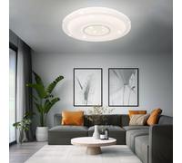 Plafonnier LED intelligent dimmable avec télécommande lampe de salon effet ciel étoilé, cristaux, 30W 2300lm blanc chaudblanc froid, DxH 50 x 8,8 cm