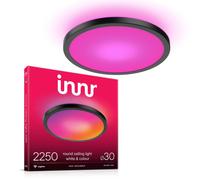 Plafonnier LED intelligent Innr, 30 cm, Zigbee, compatible avec Hue*, blanc et couleurs, plafonnier pour salon, lampe LED RGB, variateur, noir, 2250 lumens