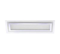 Plafonnier LED lampe de chambre plafonnier moderne salon, abat-jour en verre acrylique, aluminium chromé, LED 21,7W 500lm 3000K blanc chaud, LxPxH 68x22x8cm