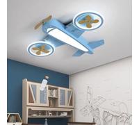 Plafonnier LED Lampe De Plafond Avion Créative Lampe De Chambre d'enfant Dimmable avec Télécommande Métal Acrylique Chambre De Garçons Filles Chambre De Bébé Lumière Salle À Manger Salon Lustre, Bleu