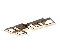 Plafonnier LED, lampe de plafond, éclairage de salon, finition opale mate couleur café, L 102 cm