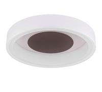 Plafonnier LED lampe de salle à manger plafonnier lampe de salon lampe de couloir, métal acrylique marron blanc, 1x LED 30W 1900Lm 3000K blanc chaud, D 35 cm
