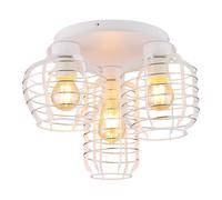 Plafonnier LED, lampe de salon à 3 ampoules, blanc, métal, Ø 37,5 cm