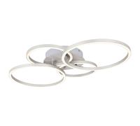 Plafonnier LED lampe de salon anneaux modernes plafonnier LED réglable argent, métal plastique, 1x 40W 1960lm 3000K, LxlxH 65,5x40,6x7,5 cm