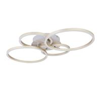 Plafonnier LED lampe de salon anneaux modernes plafonnier LED réglable argent, métal plastique, 1x 40W 1960lm 3000K, LxlxH 65,5x40,6x7,5 cm