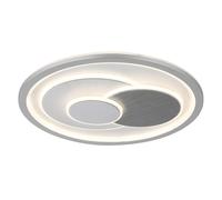 Plafonnier LED, lampe de plafond, lampe de salon, métal, chrome, blanc mat, CCT D 48 cm